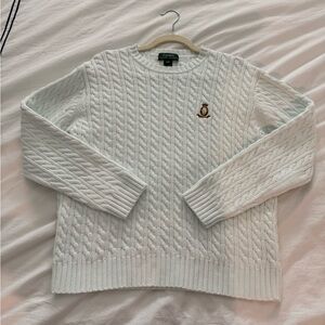Vintage Ralph Lauren White Cable Knit Sweater
